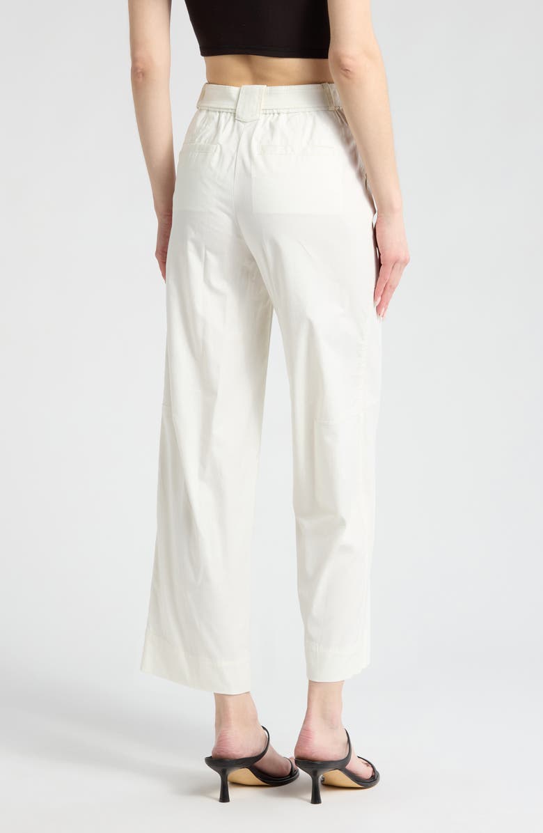 Simkhai Jenny Belted Wide Leg Crop Pants, Alternate, color, White