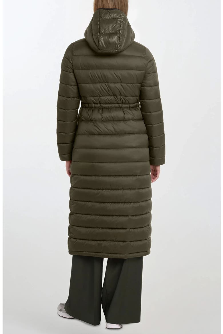 Ivy Lightweight Long Puffer Coat, Alternate, color, KHAKI