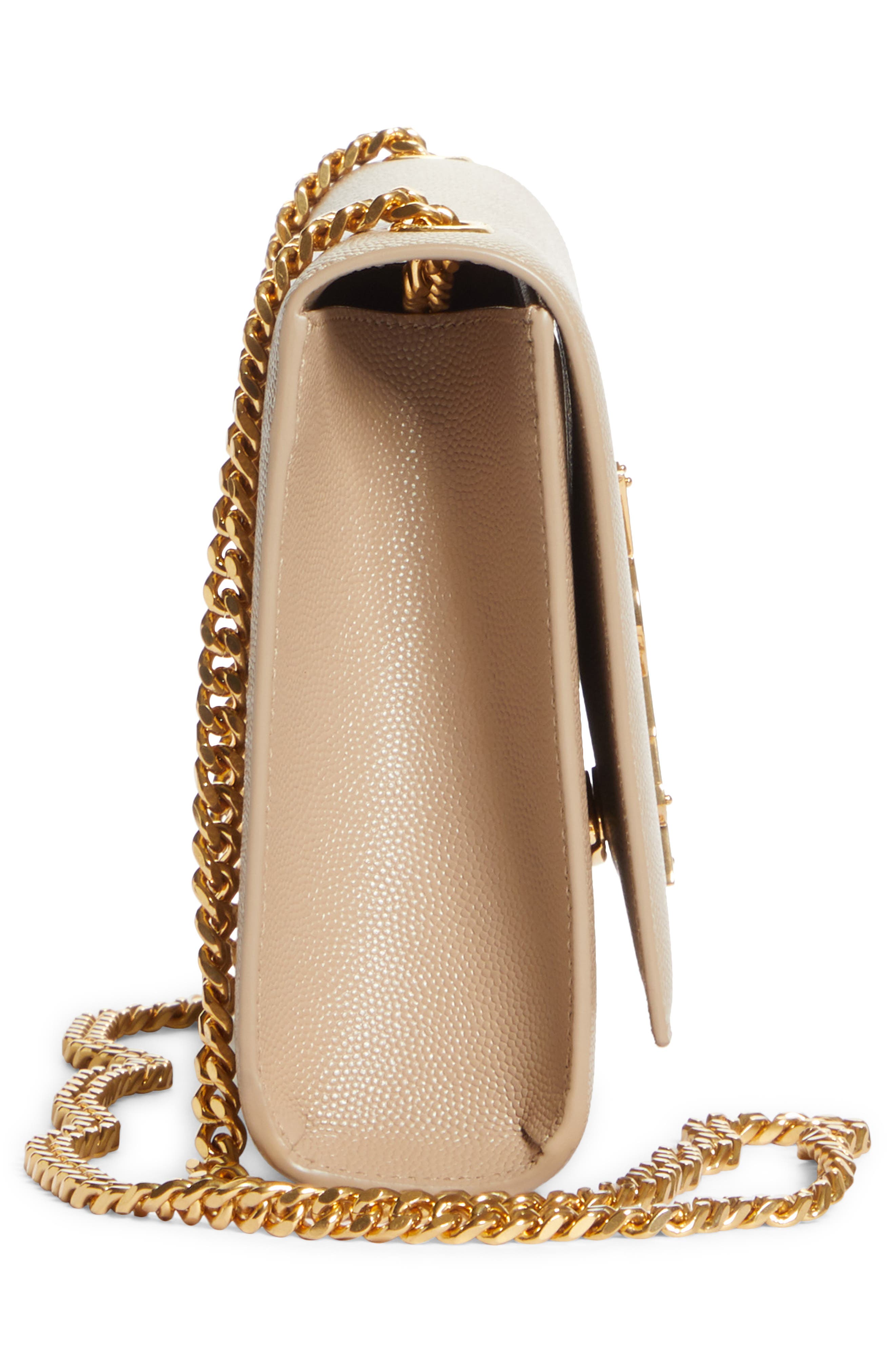 Medium Kate Leather Chain Shoulder Bag, Alternate, color, DARK BEIGE