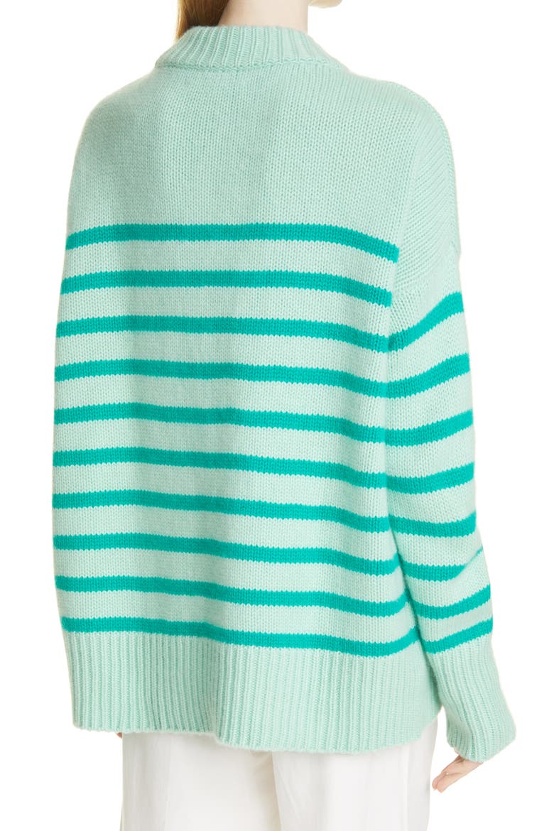 Marin Stripe Wool & Cashmere Sweater, Alternate, color, MINT/ GREEN ONYX