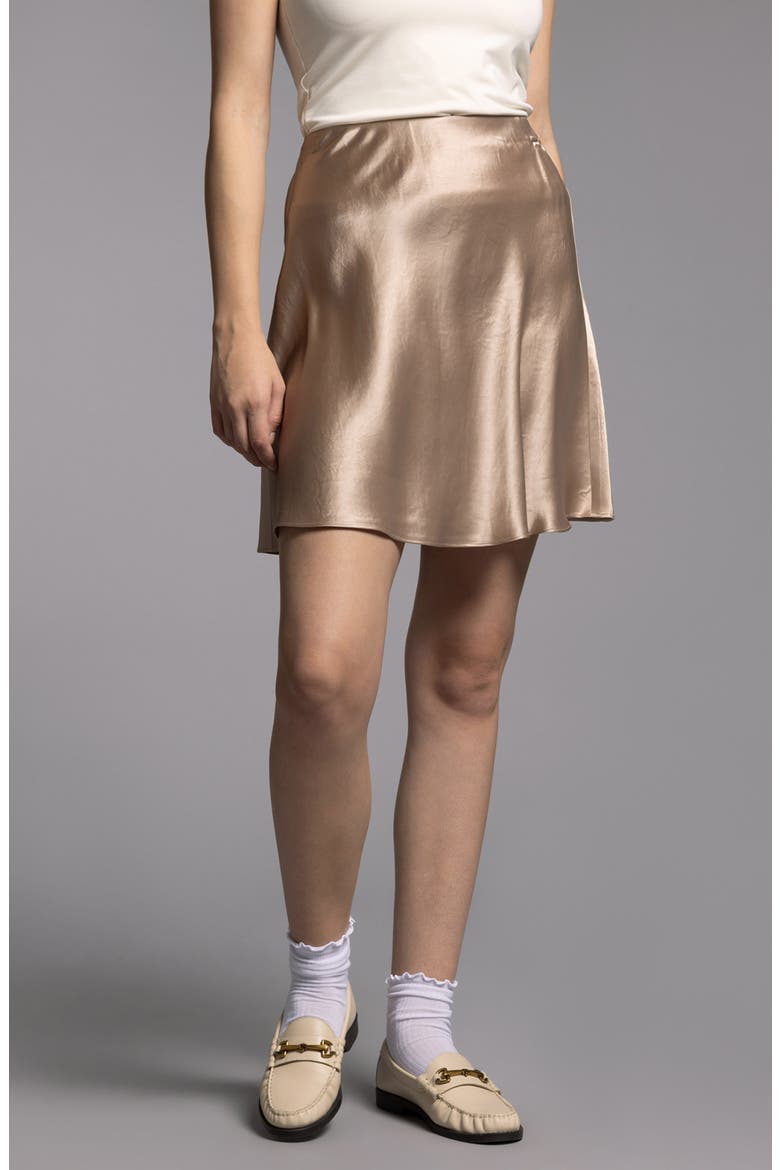 Dawn Satin Skirt, Alternate, color, LIGHT TAUPE