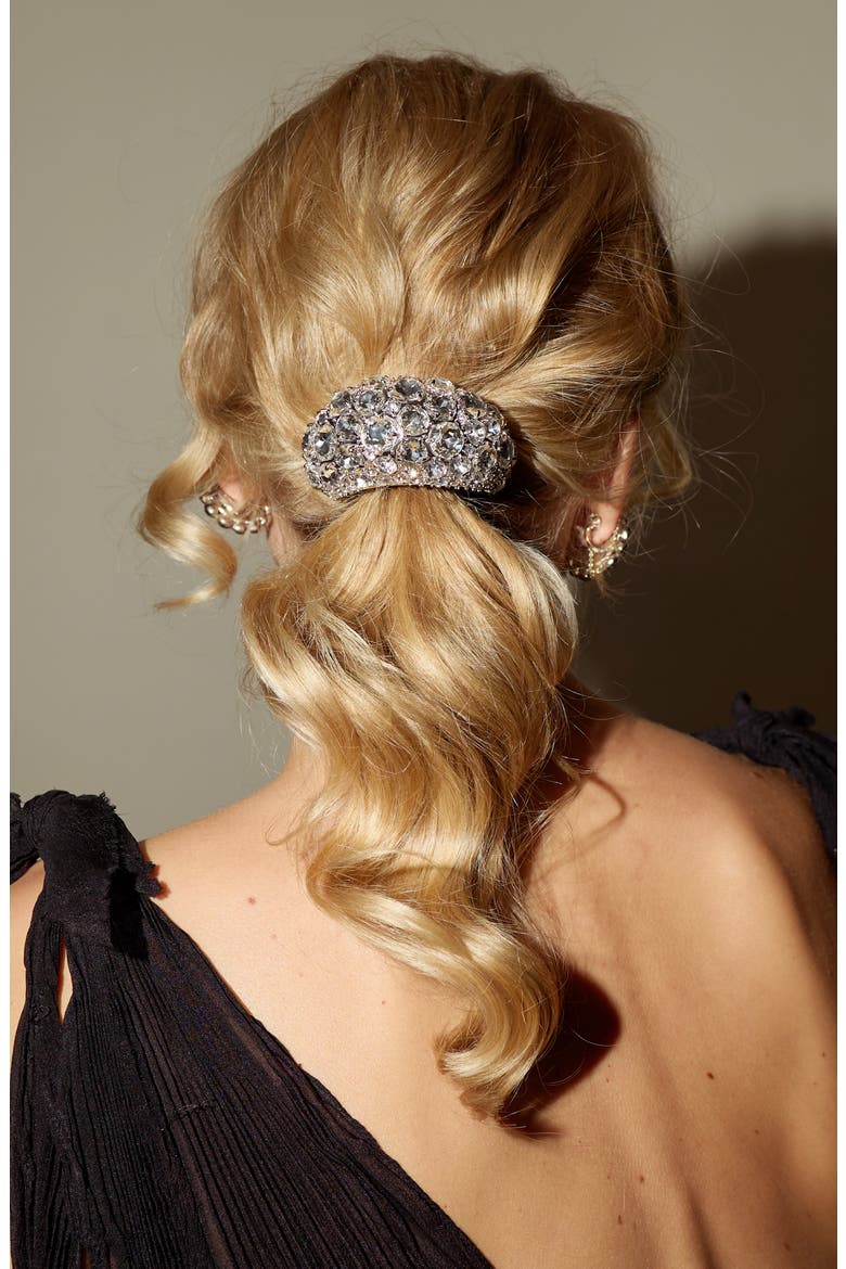 Crystal Pavé Ponytail Holder, Alternate, color, CRYSTAL