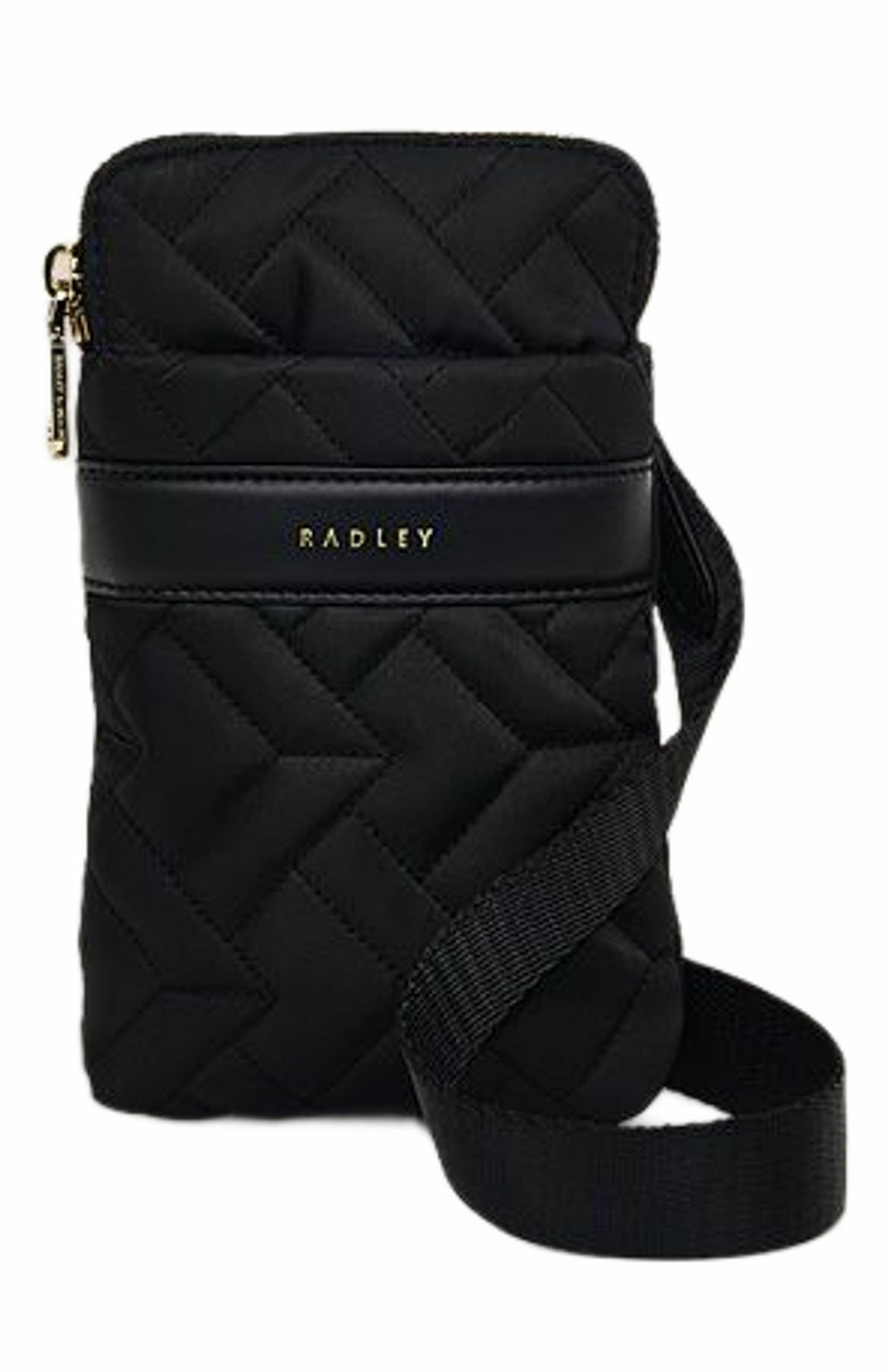 Radley Holland Park - Quilt Medium Zip Around Phone Crossbody Bag, Main, color, Black