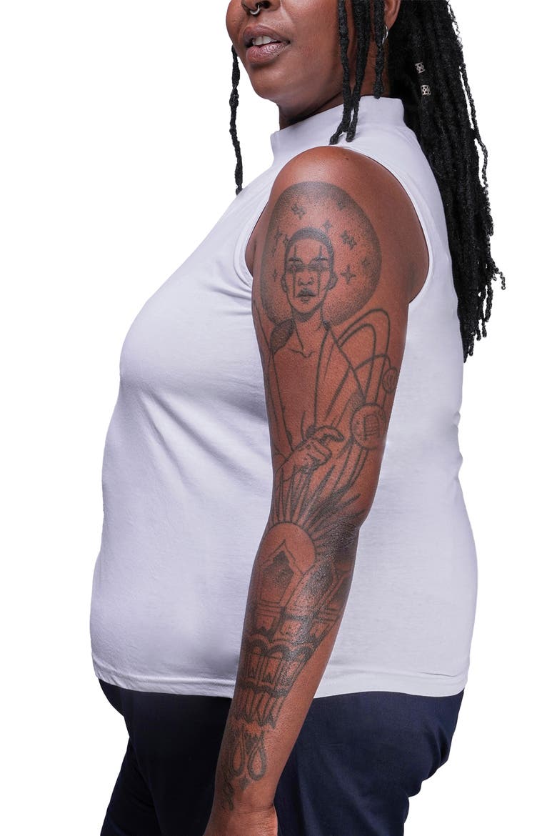 The Everyday Mock Neck Tank, Alternate, color, WHITE