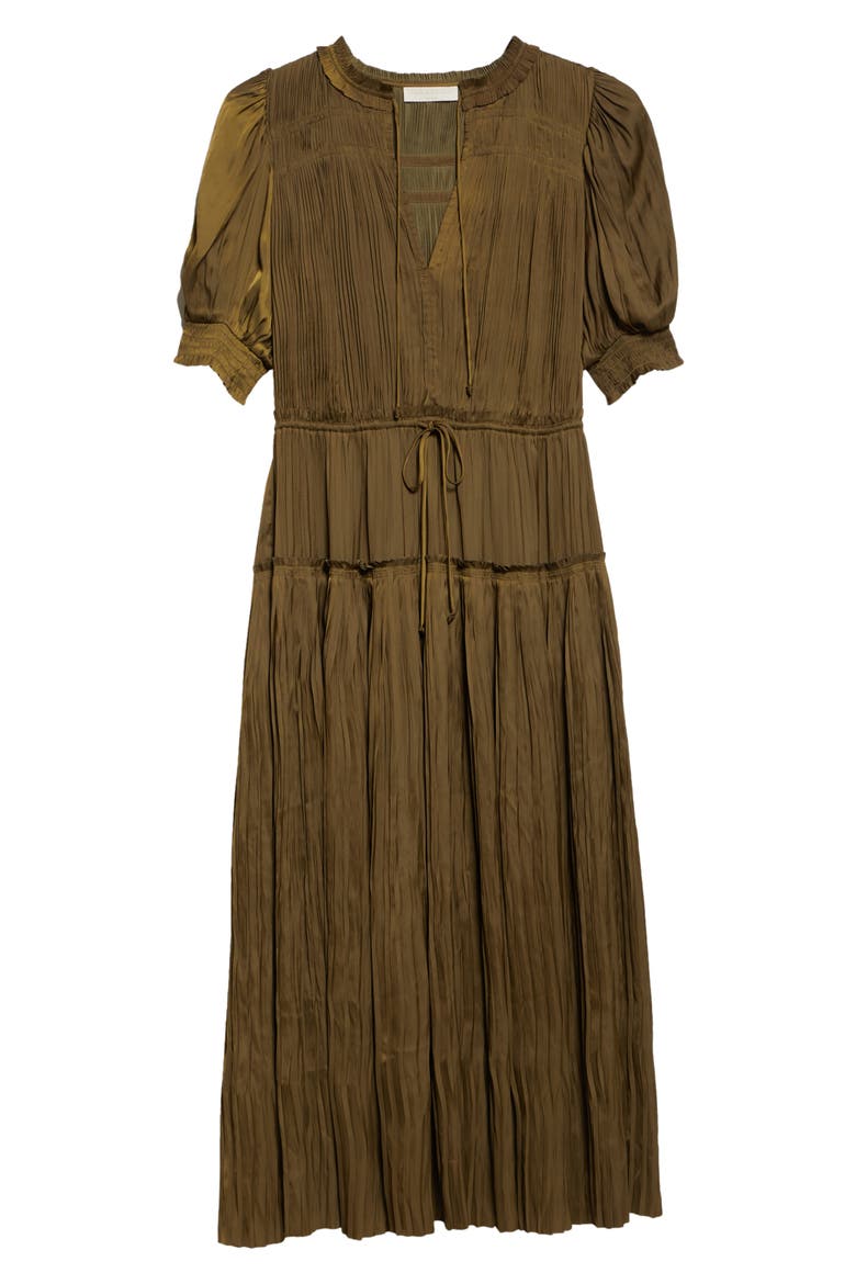 Astrid Pleated Maxi Dress, Alternate, color, OLIVE