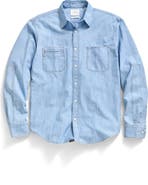 Billy Reid Field Chambray Organic Cotton Button-Up Shirt