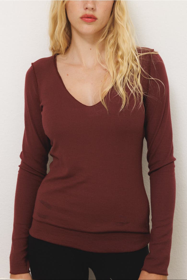 Phoebe Long Sleeve, Alternate, color, MAROON