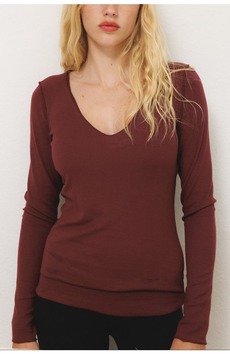 VIR VITA Phoebe Long Sleeve, Alternate, color, Maroon