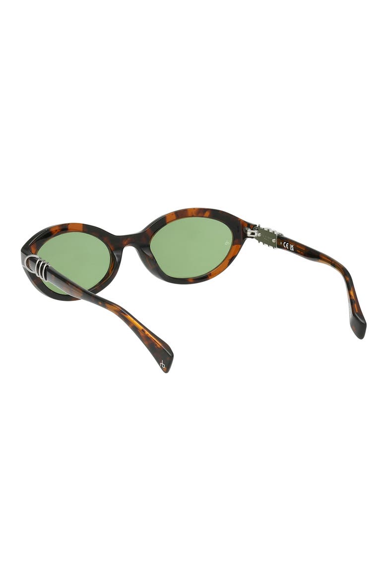 52mm Oval Sunglasses, Alternate, color, BROWN CRYSTAL TORT/ GREEN