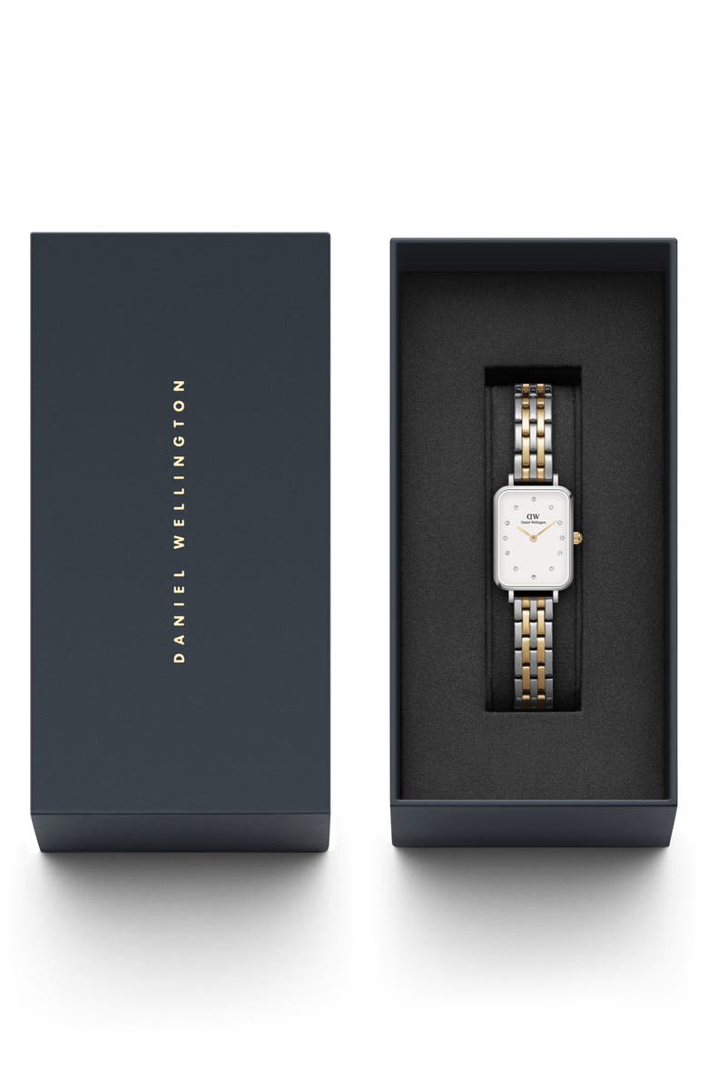 Daniel Wellington Quadro Lumine Two-Tone Bracelet Watch, 20mm x 26mm, Alternate, color, Silver/ Gold