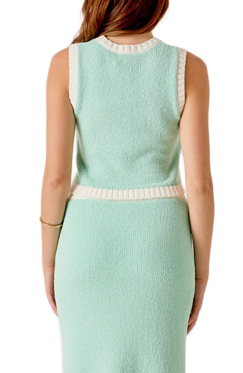 MARSY Crop Sweater Vest, Alternate, color, Mint Combo