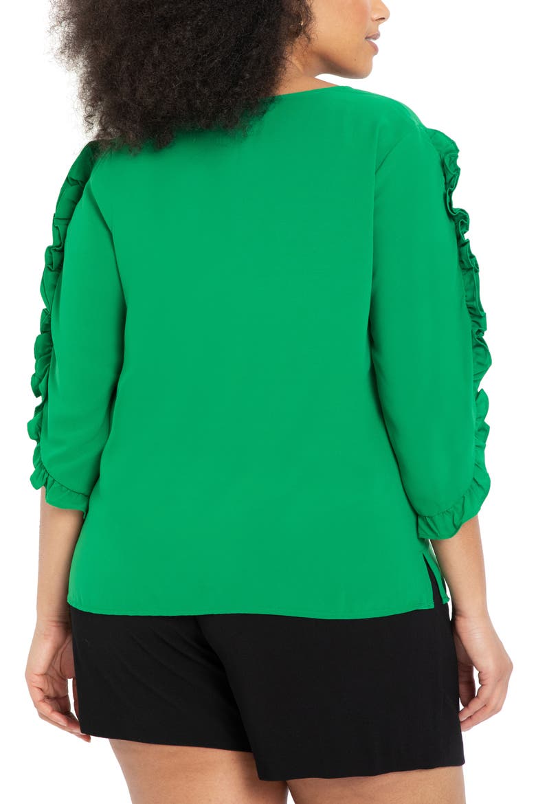 Ruffle Tulip Sleeve Blouse, Alternate, color, MOUNTAIN MEADOW