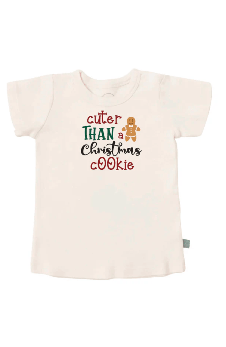 Finn + Emma Organic Graphic Tee | Christmas Cookie, Main, color, Off White