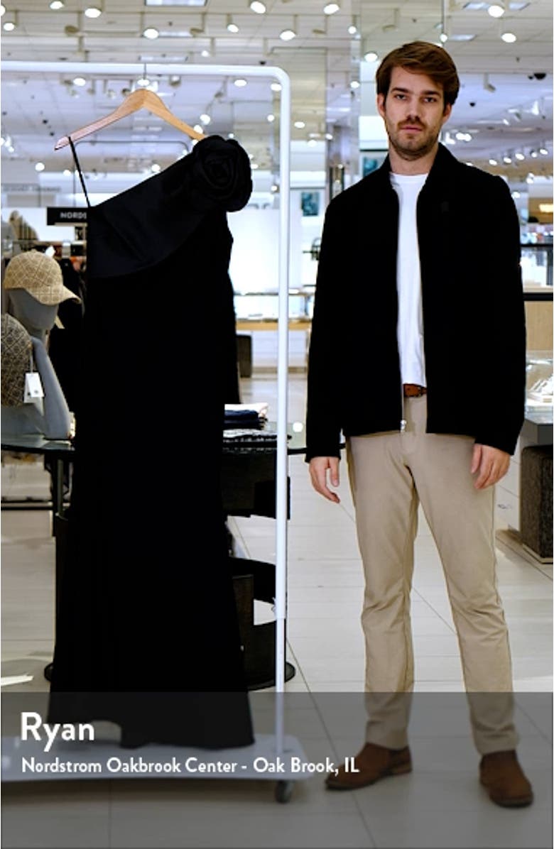 Rosette One-Shoulder Crepe Trumpet Gown, sales video thumbnail