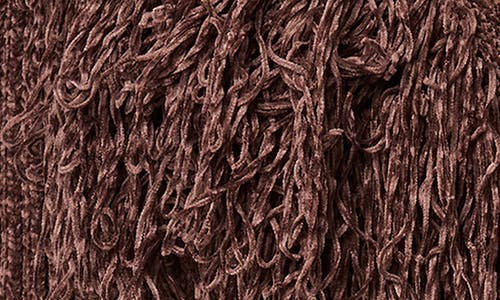 Naked Wardrobe Fringe Tie Waist Chenille Cardigan In Brown