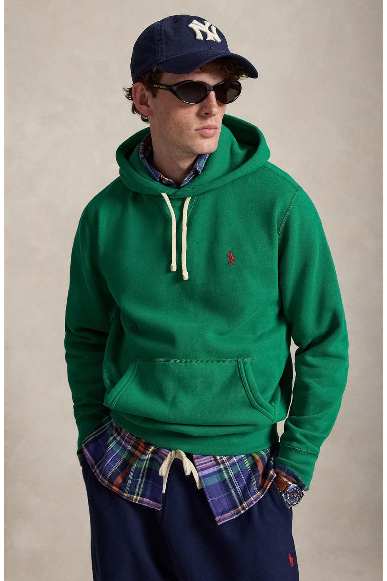 Fleece Hoodie, Alternate, color, GREEN
