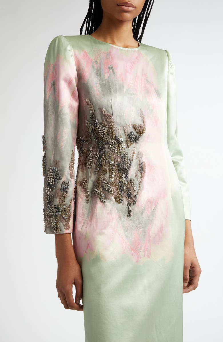 Dries Van Noten Dalista Beaded Brushtroke Long Sleeve Dress, Alternate, color,