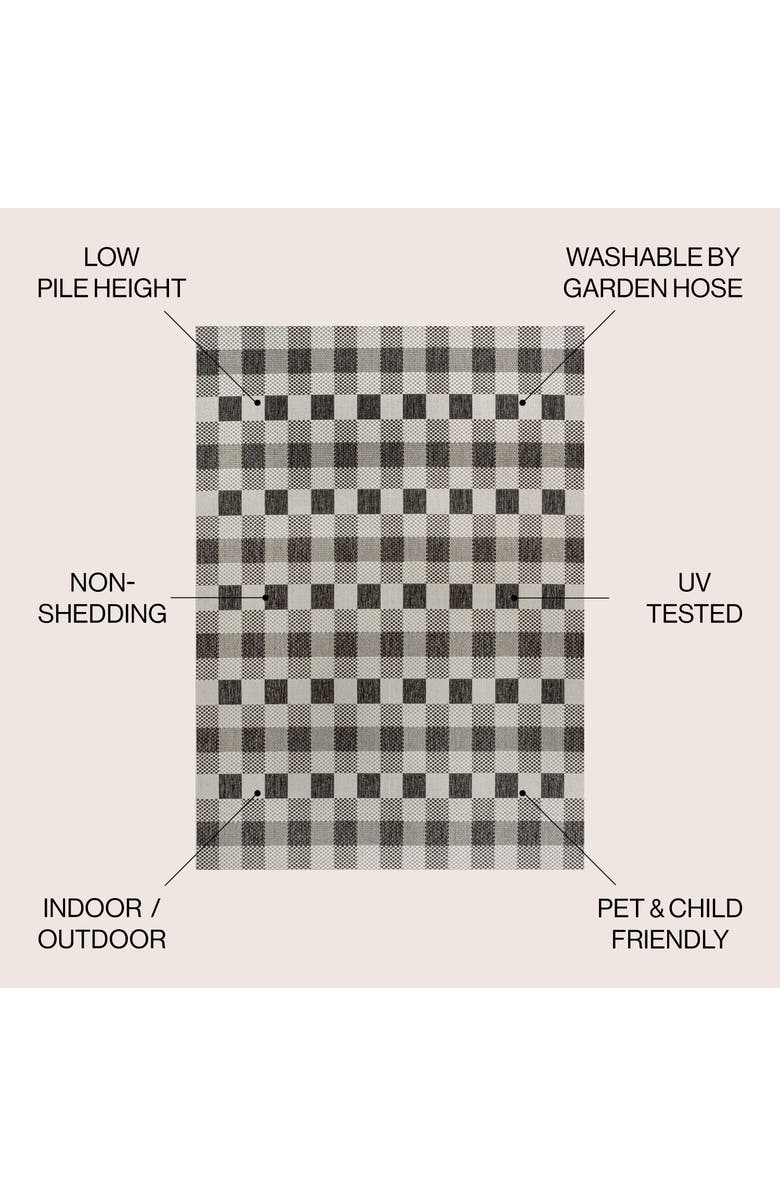 JONATHAN Y Darcy Traditional Geometric Bold Gingham Indoor/Outdoor Area Rug, Alternate, color, Black/Cream