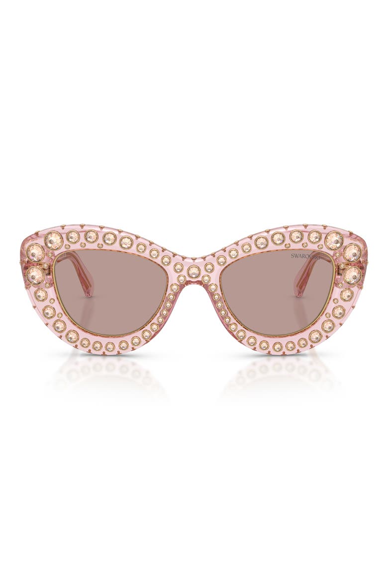 49mm Cat Eye Sunglasses, Main, color, TRANSPARENT PINK / PURPLE