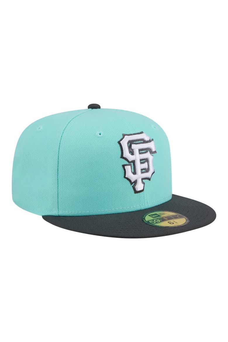 Men's New Era Turquoise/Charcoal San Francisco Giants Two-Tone Color Pack 59FIFTY Fitted Hat, Alternate, color, Turquoise