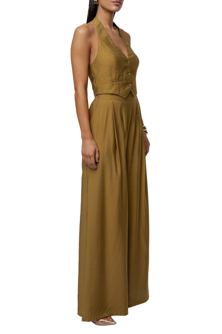 Tropical Daze Halter Top & Wide Leg Pant Set, Alternate, color, GREEN