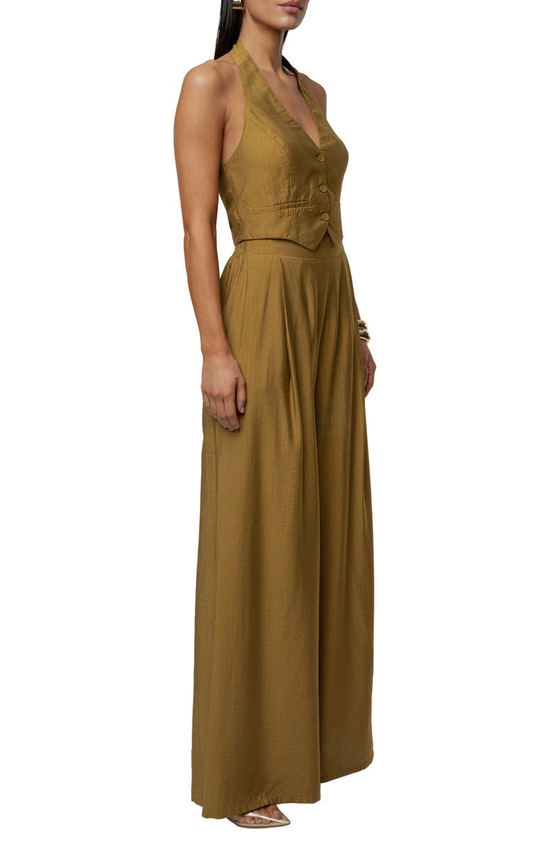 JLUXLABEL Tropical Daze Halter Top & Wide Leg Pant Set, Alternate, color, Green