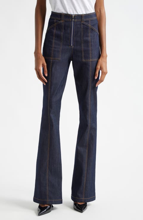Val Topstitch Detail Flare Leg Jeans