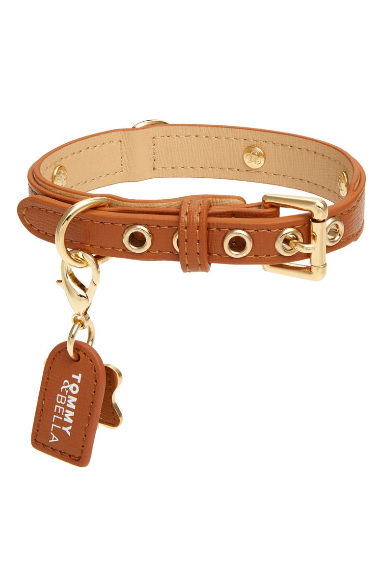 TOMMY AND BELLA Tommy & Bella Signature Collection Leather Dog Collar, Main, color,