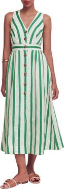 Boden Catherine Stripe Button-Up Midi Dress