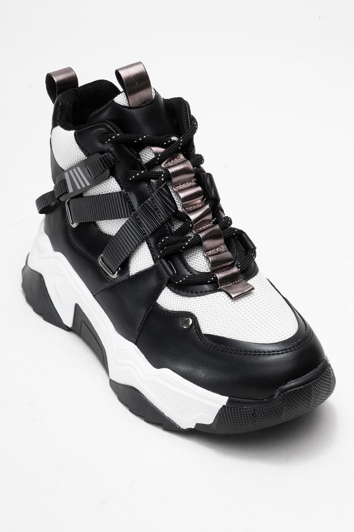 Prologue Shoes Seraphine Sport Boot, Alternate, color, Black White Faux Leather