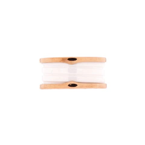 B.Zero1 Three Band Ring 18K Rose Gold and Ceramic