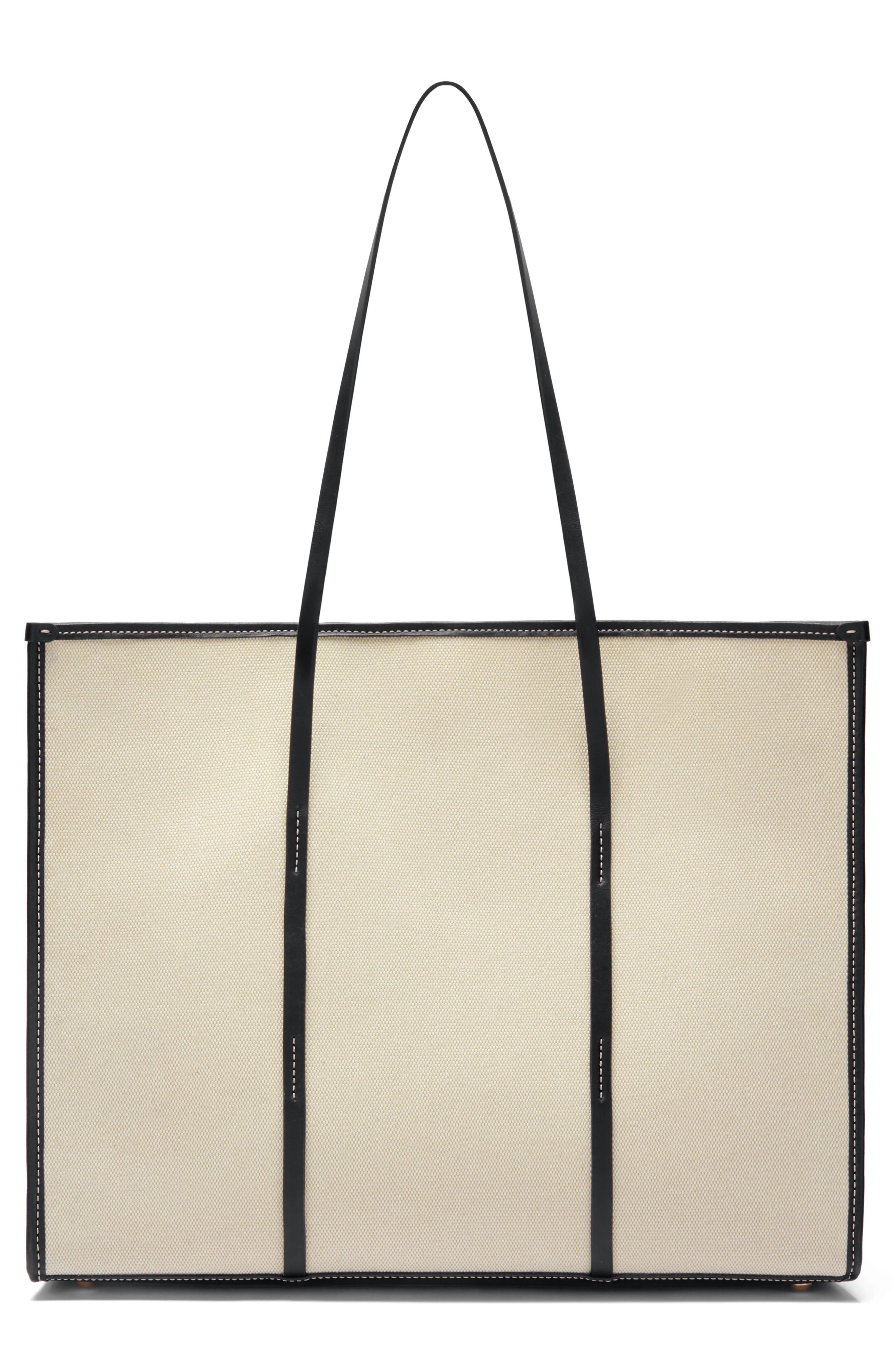DeMellier Large Capri Canvas Tote, Alternate, color, Salt/ Pepper/ Black