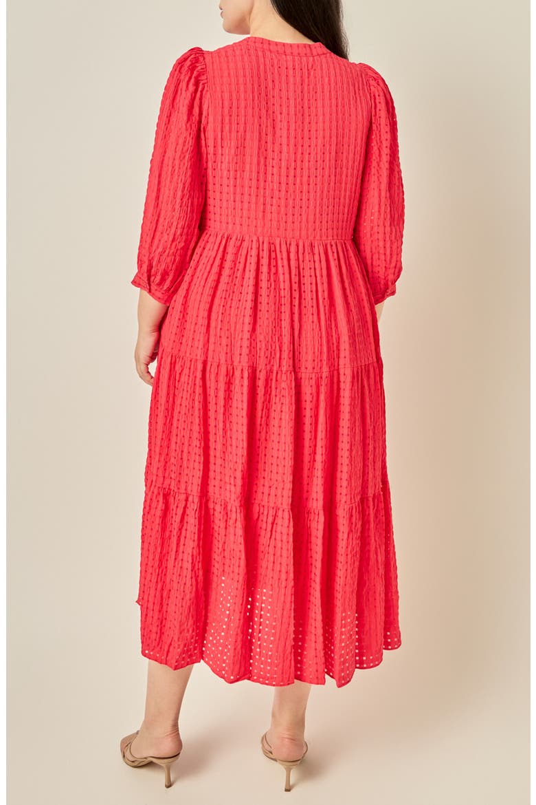 Tiered Midi Dress, Alternate, color, RED
