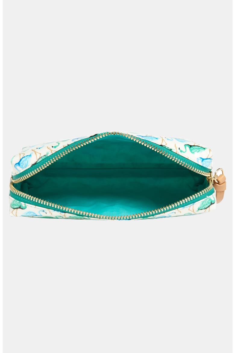 'Slim Brigitte' Cosmetics Case, Alternate, color, MINT MULTI FLAMINGO