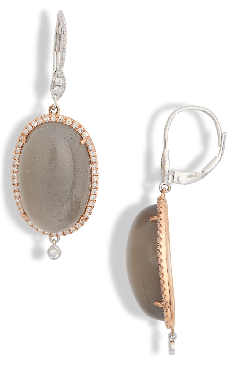 Meira T Moonstone & Diamond Drop Earrings - 0.52ct., Main, color, 