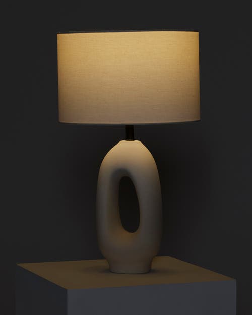 Brightech Artemis 22.5" Cream Ceramic Led Table Lamp In Beige/cream