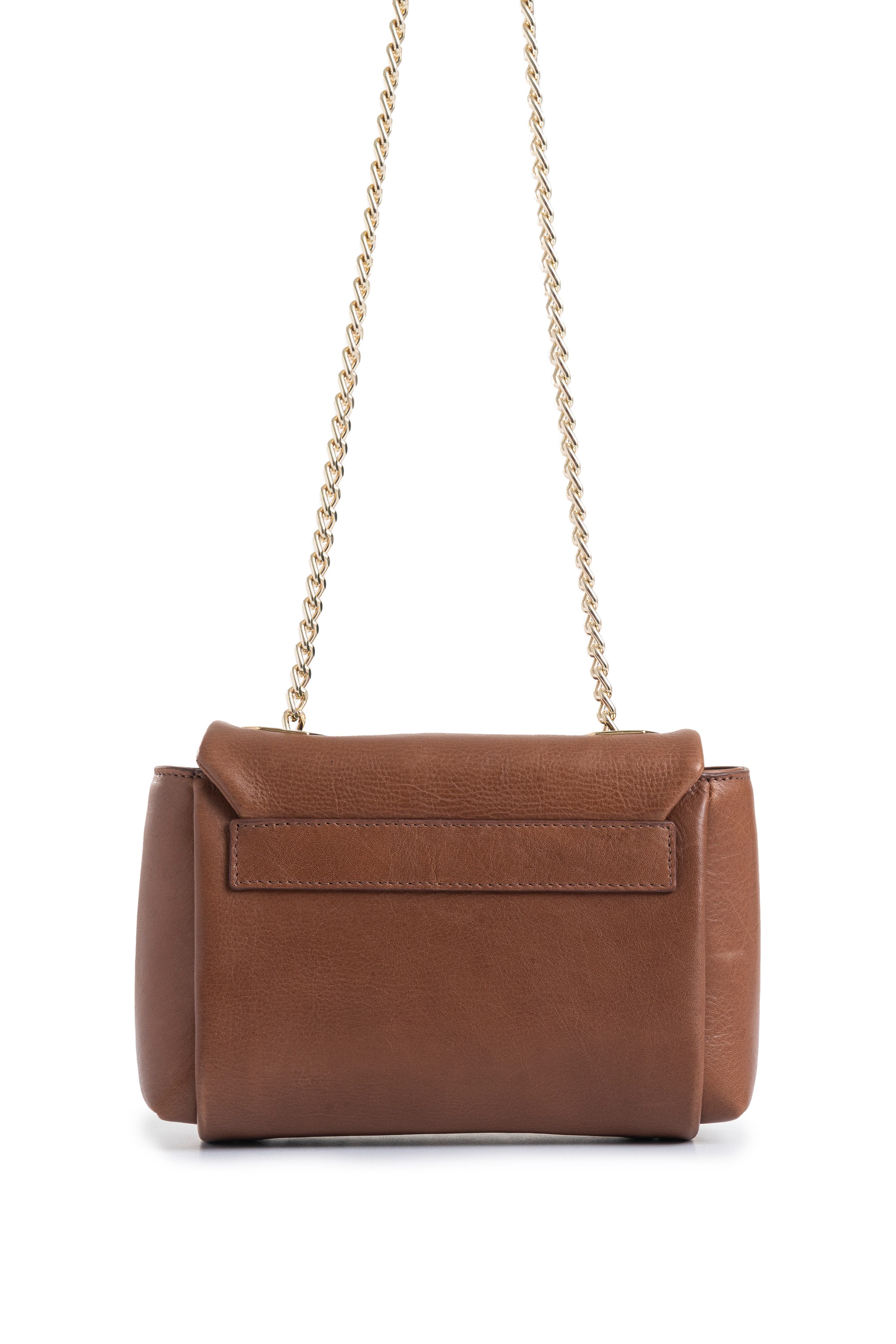 Velez Mini Lili Hands-Free Leather Bag with Metallic Chain, Alternate, color, Brown