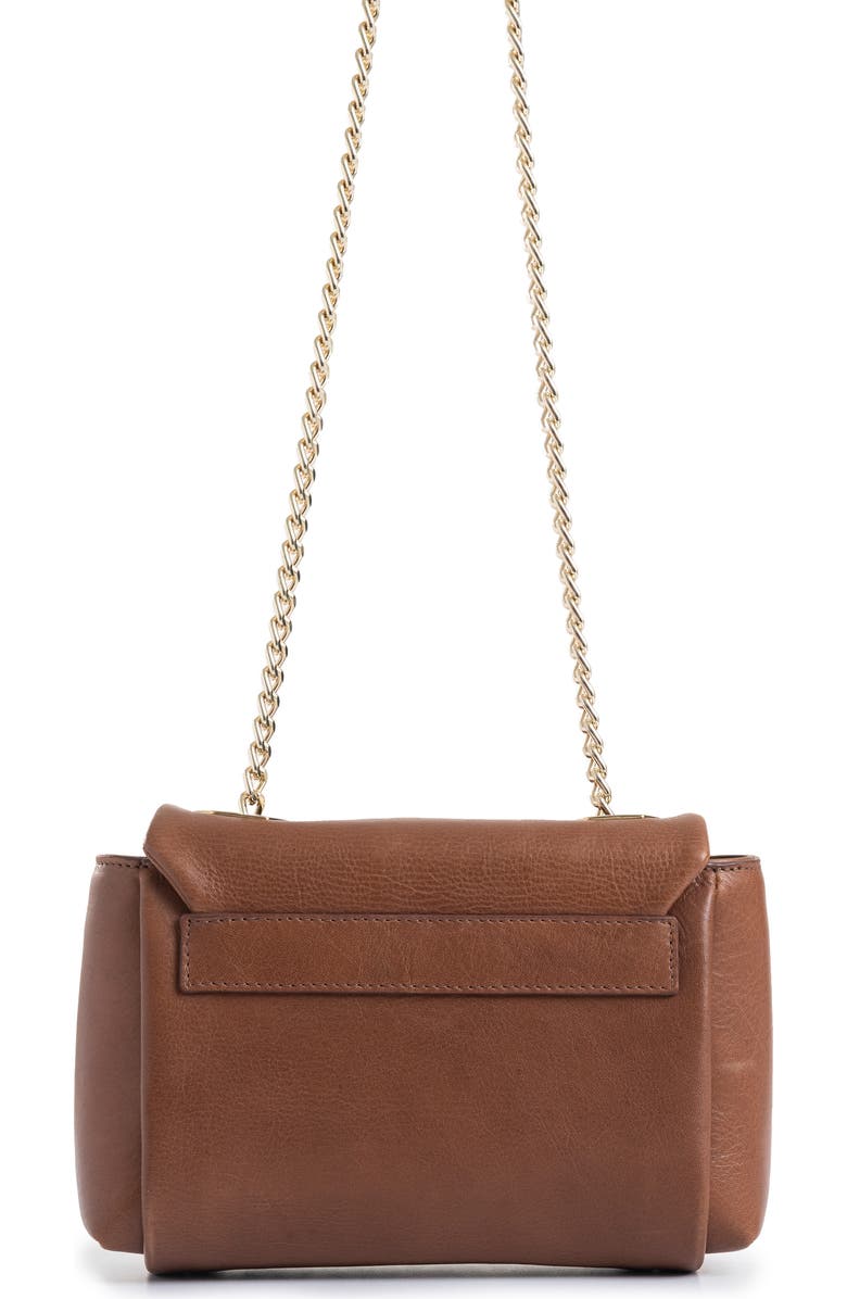 Velez Mini Lili Hands-Free Leather Bag with Metallic Chain, Alternate, color, Brown