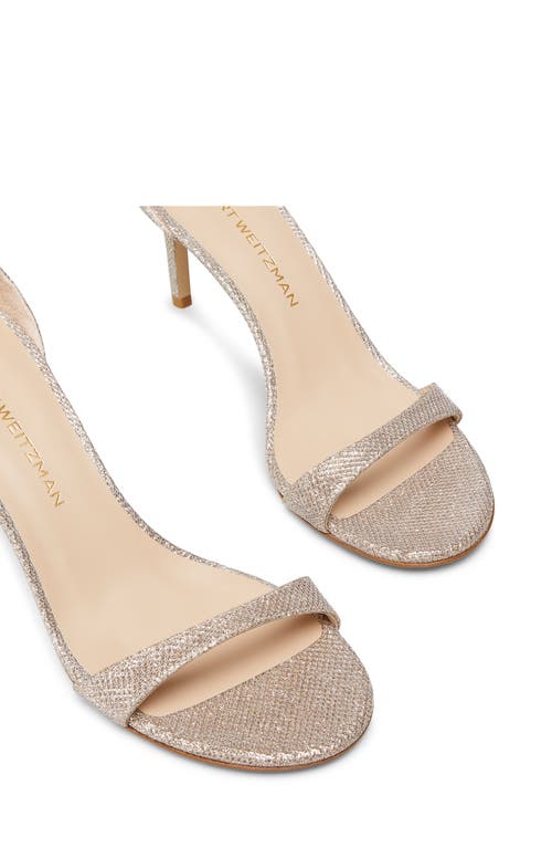 Stuart Weitzman Woman Sandals Platinum Size 5.5 Textile Fibers In Poudre