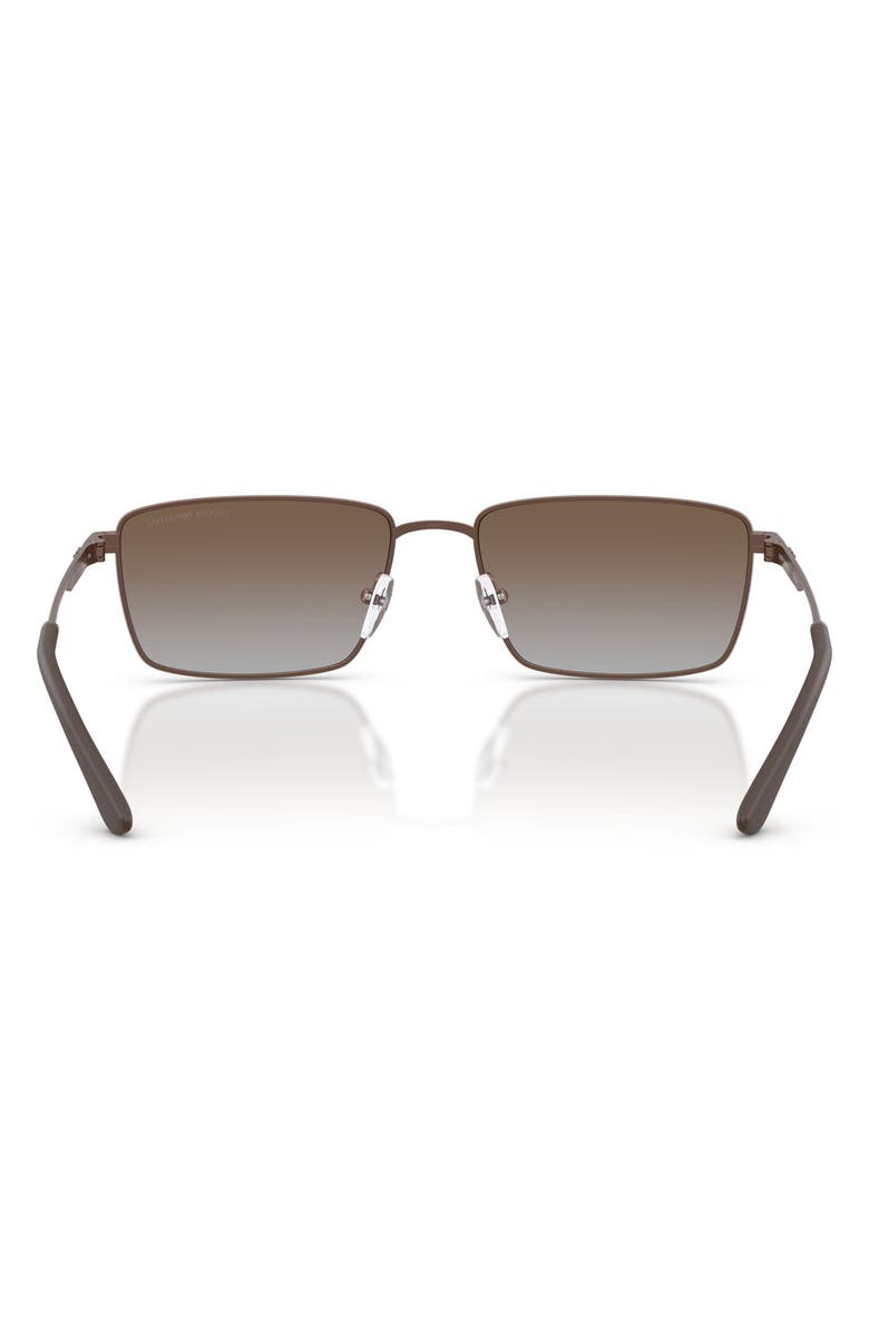 Emporio Armani 57mm Rectangular Sunglasses, Alternate, color, Matte Bronze / Grey Brown