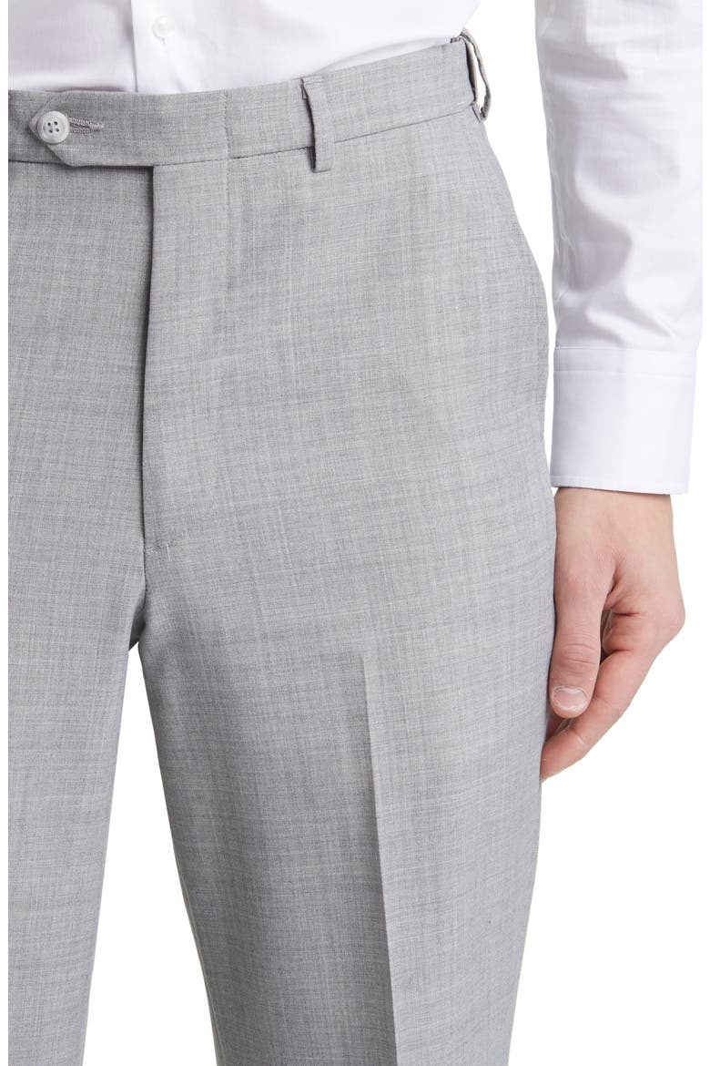 Self Sizer Flat Front Dress Pants, Alternate, color, LIGHT GREY
