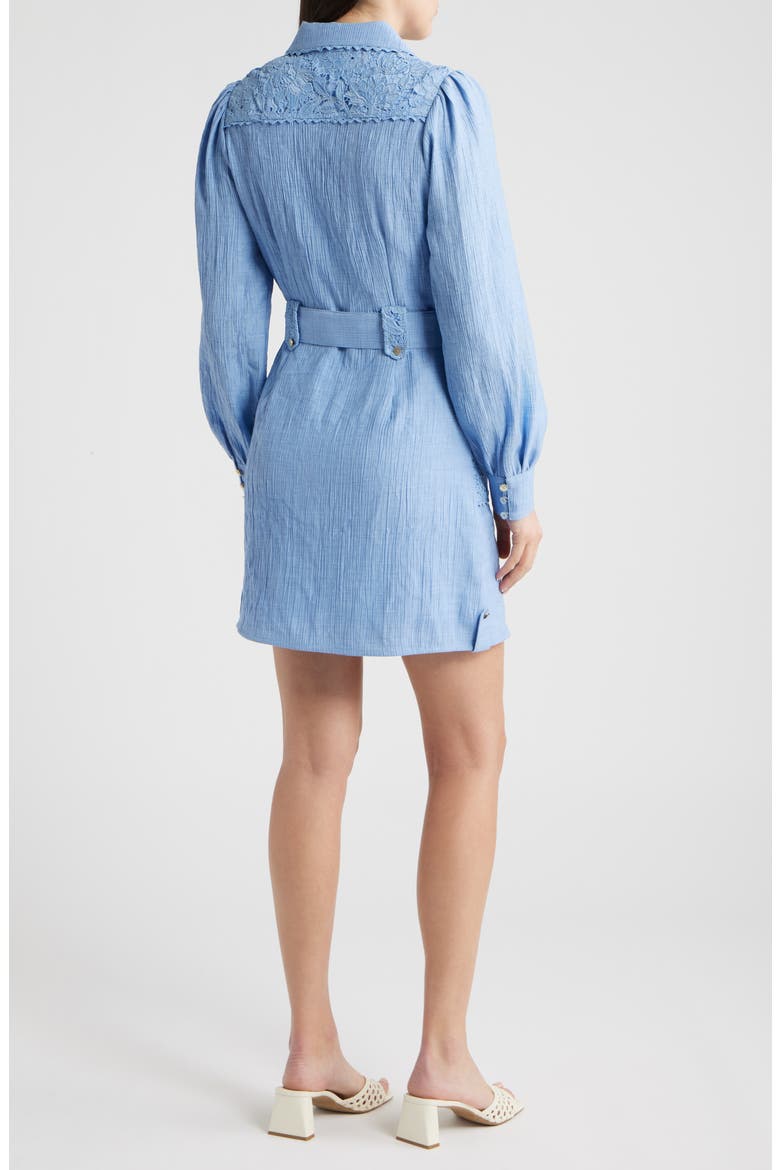 Vivian Lace Trim Shirtdress, Alternate, color, BLUE