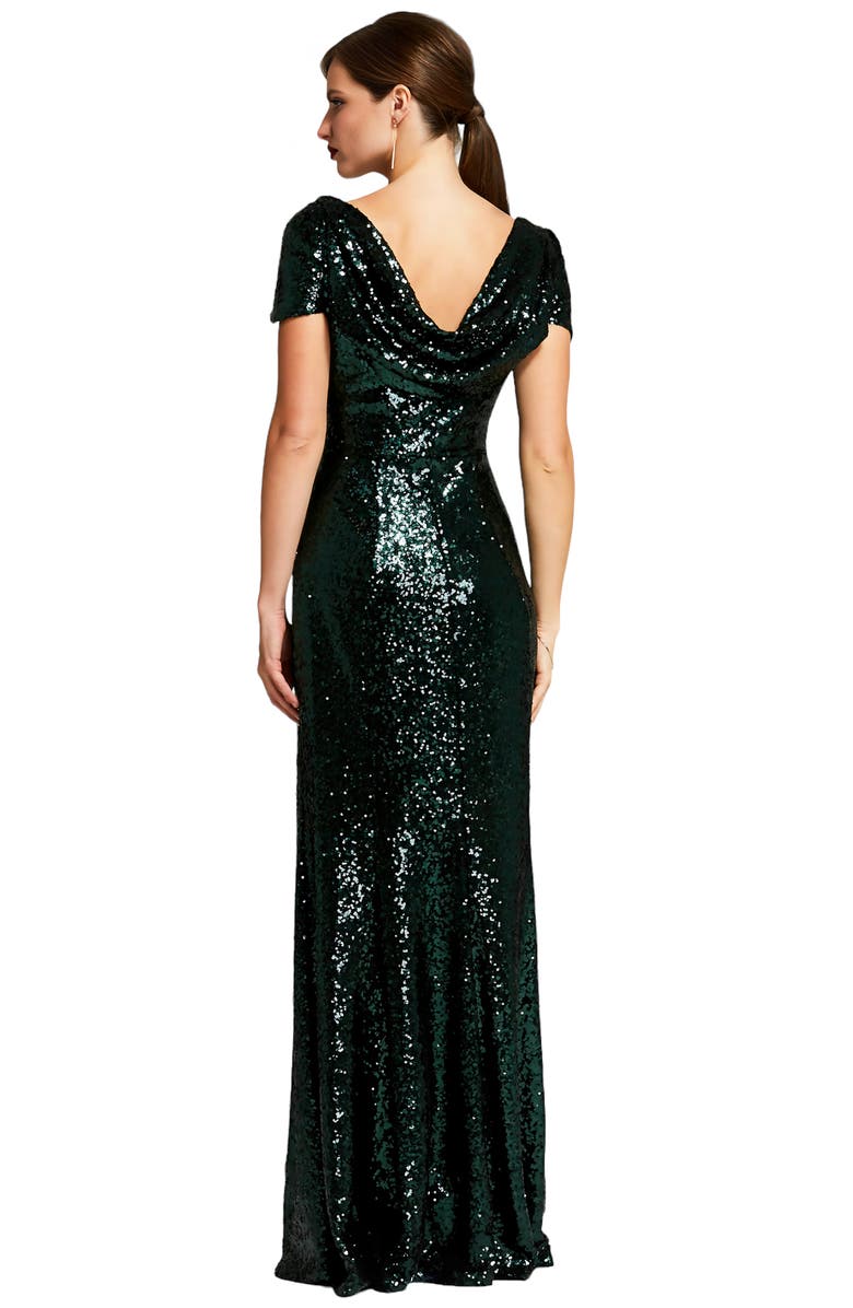 HotSquash London Clothing Mermaid Shape Sequin Gown with Cowl Back, Alternate, color,