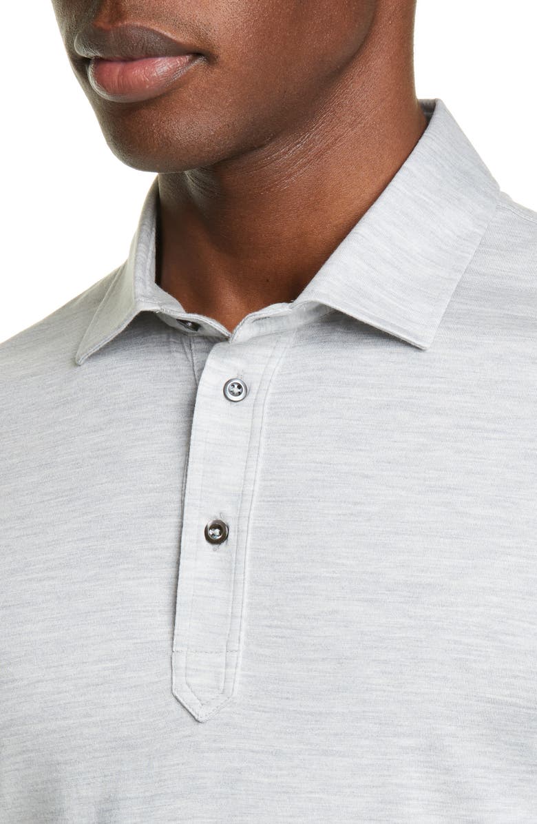 Brunello Cucinelli Silk & Cotton Polo Shirt, Alternate, color, 