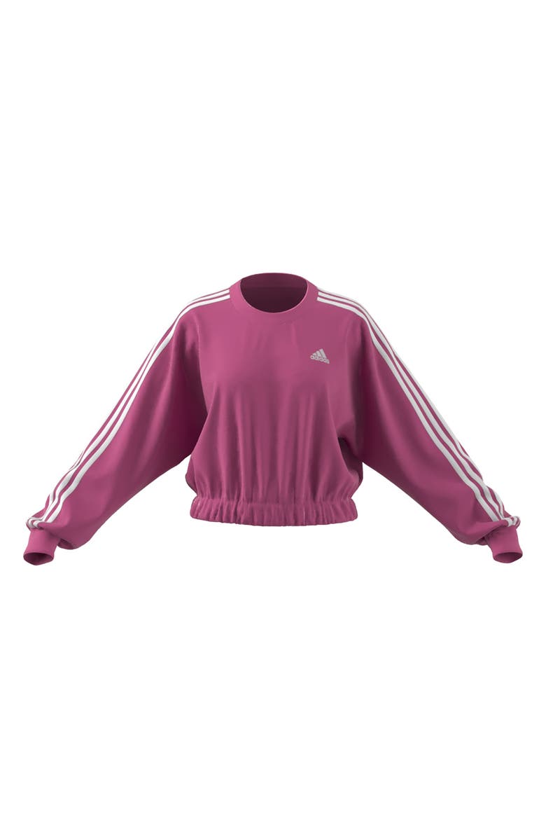 adidas Essential 3-Stripes French Terry Cropped Pullover, Main, color,