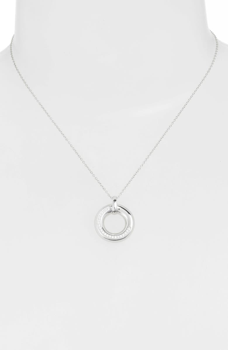 Argento Vivo Sterling Silver Argento Vivo Donut Pavé Pendant Necklace, Alternate, color, 