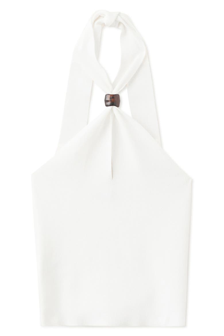 Bead Embellished Halter Neck Top, Alternate, color, OFF WHITE