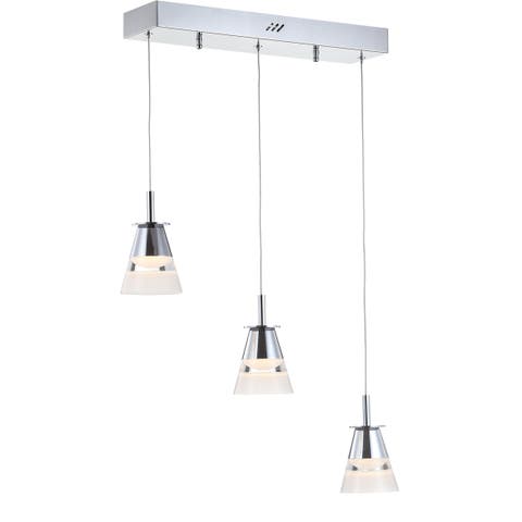 Alain 3-Light Adjustable Cascading Metal Integrated Linear LED Pendant