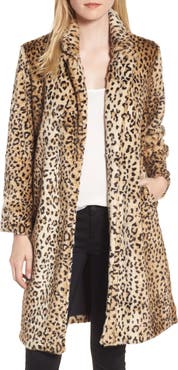 Chelsea28 Leopard Print Faux Fur Jacket