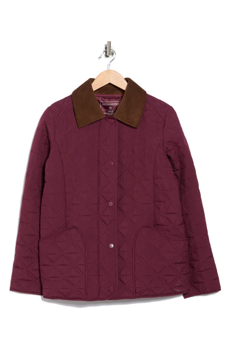 Bernardo Quilted Barn Jacket, Alternate, color, Cherry Lacquer